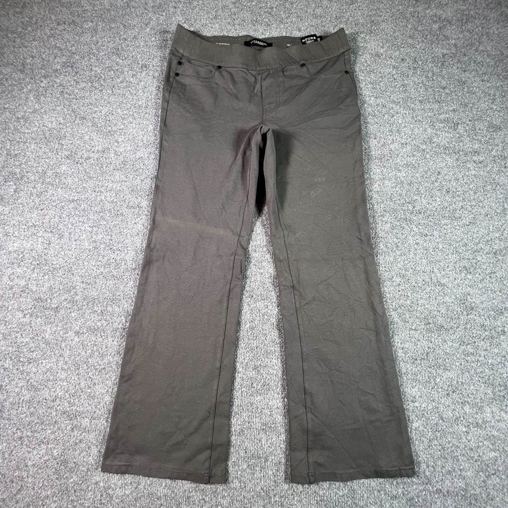 Liverpool Kimberly Dress Pant Women's 12 Gray Bootcut Preppy Business Stretch